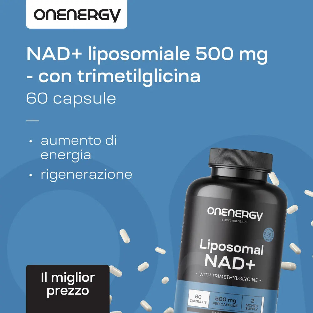 NAD+ liposomiale 500 mg - con trimetilglicina
