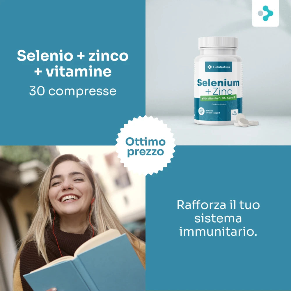 Selenio + Zinco + vitamine, immunità