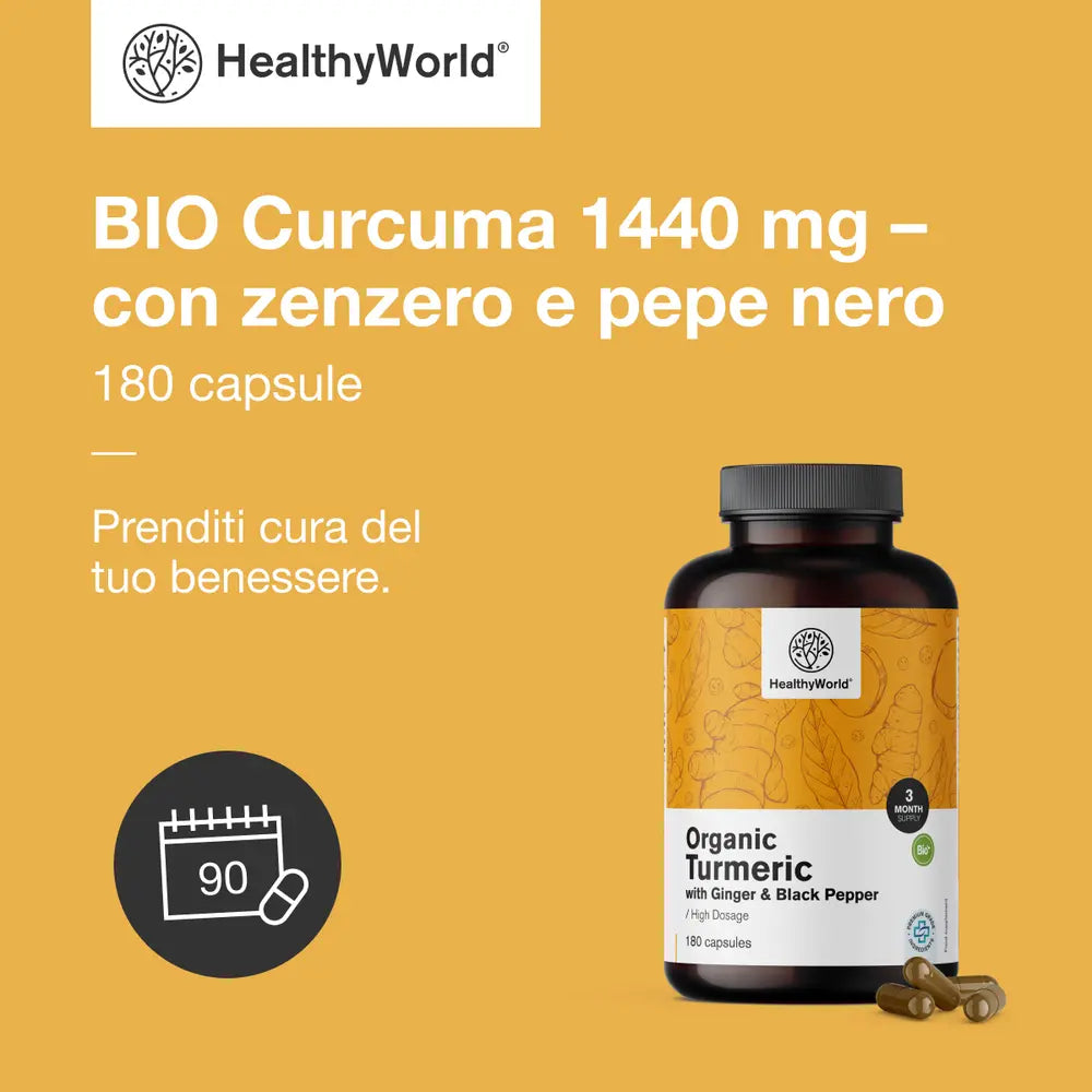 BIO Curcuma 1440 mg – con zenzero e pepe nero