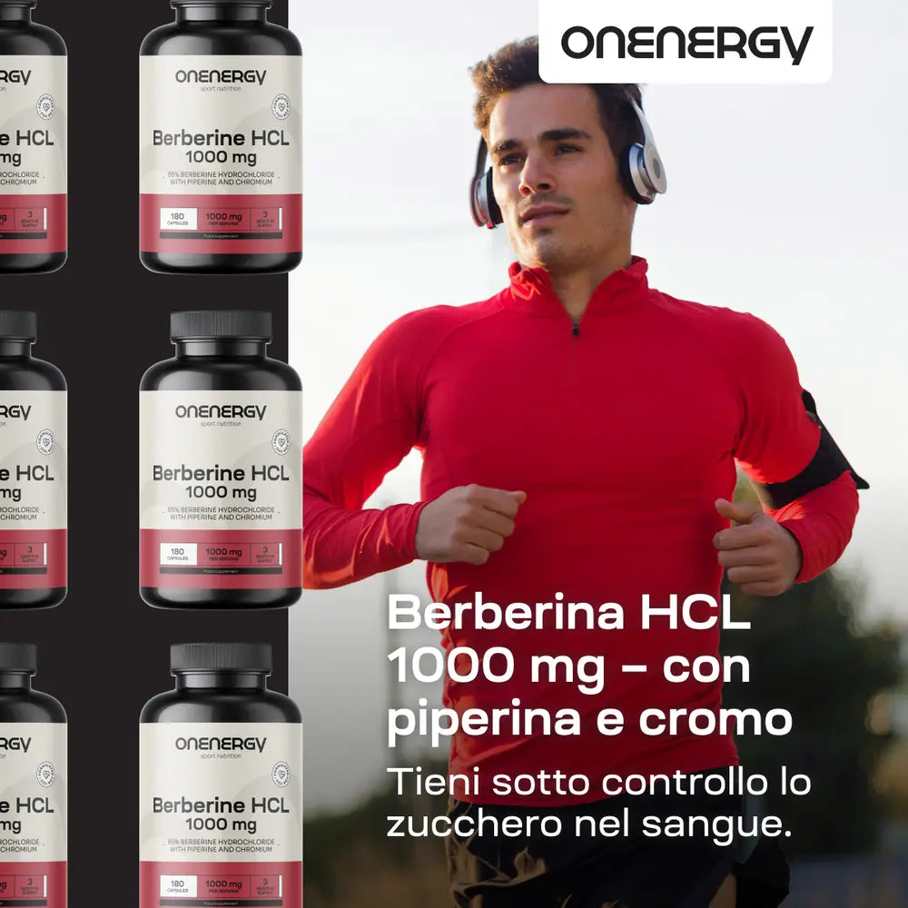 Berberina HCL 1000 mg - con piperina e cromo