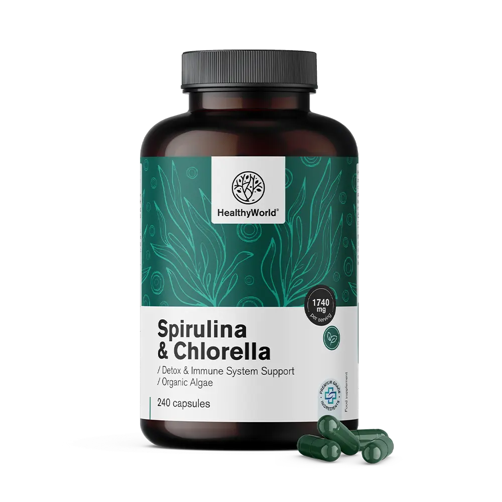 Spirulina e clorella 1740 mg
